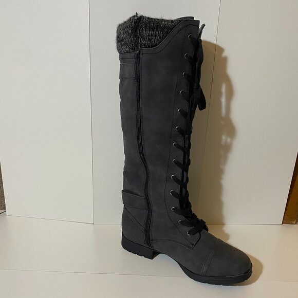 Gray Knee High Boots - Picture 2 of 4